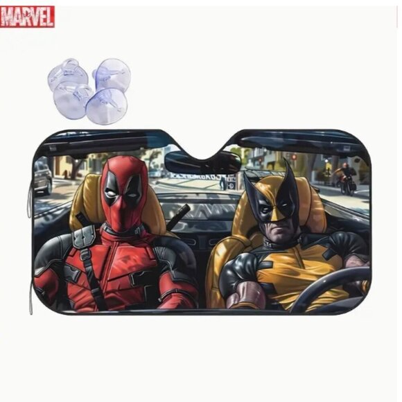 Deadpool Wolverine Windshield Sunshade Small or Medium NWT - Picture 3 of 8